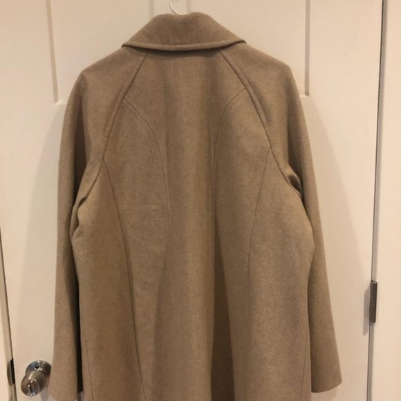 London Fog Collection Beige Women's Wool Blend Coat Button Front Notch Lapels XL - Picture 3 of 3